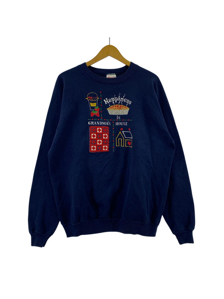 OLD・VINTAGE スウェット・トレーナー 90s/USA製/HANES/紺/L