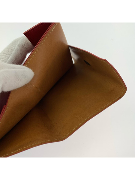 コンパクトウォレット m+ エムピウ  折リタタミ財布 赤