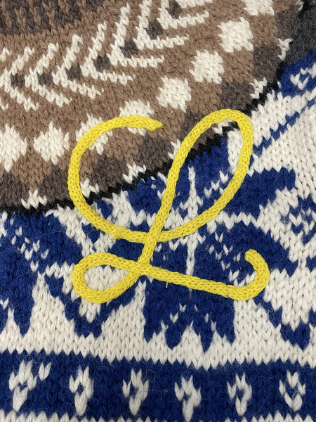 LOEWE ウールアルパカ ノルディックニット XS マルチ H526Y14K61