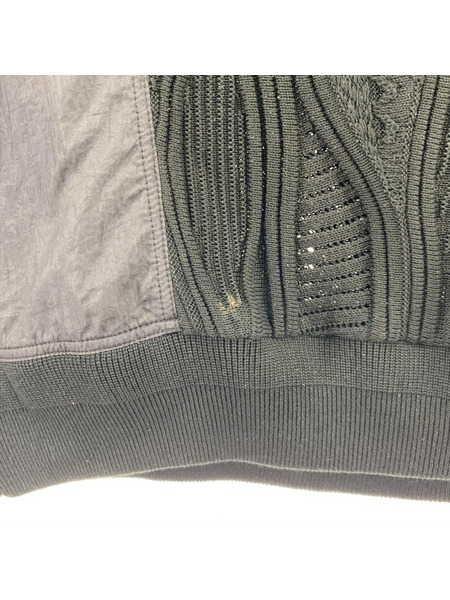 MAISON SPECIAL 半袖シャツ Different Material Docking shirt 黒 1[値下]