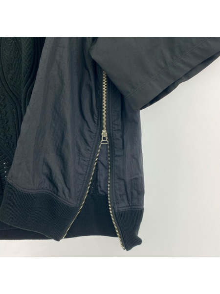 MAISON SPECIAL 半袖シャツ Different Material Docking shirt 黒 1[値下]