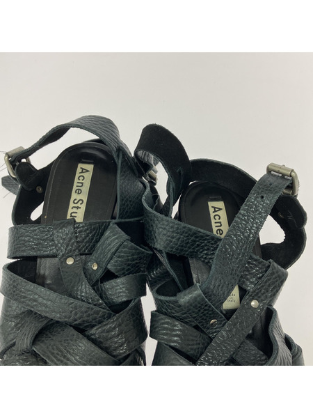 Acne Studios ソノ他 サンダル レザー グラディエーター 黒 (38)