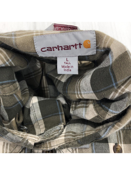 Carhartt L/S フラップポケット コットン チェックシャツ （L)