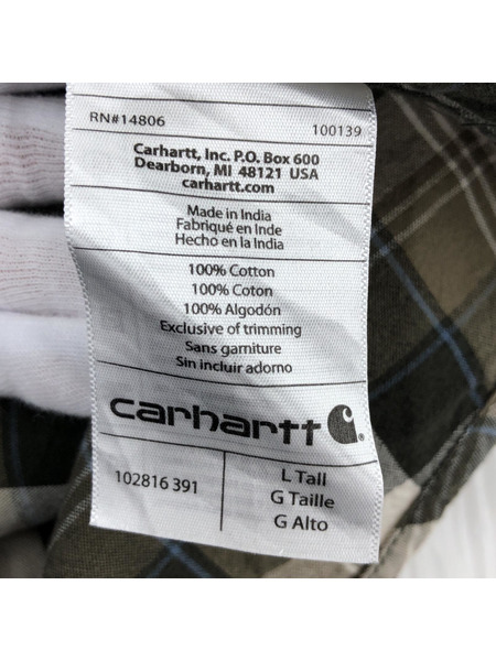 Carhartt L/S フラップポケット コットン チェックシャツ （L)