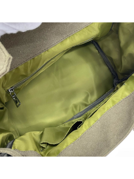 ハンドバッグ micalle micalle ワッペン カーキ