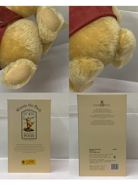 ディズニー シュタイフ社 クラシック・プー ぬいぐるみ 開封品 ダメージあり ディズニー Steiff Classic Pooh くまのプーさん Winnie the Pooh テディベア 