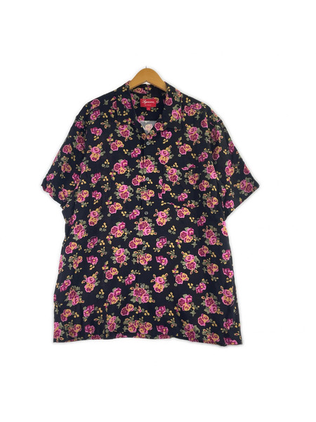 Supreme Floral Rayon S/S Shirt L 黒