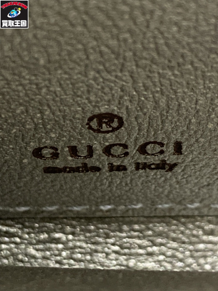 コンパクトウォレット GUCCI GGマーモント リザード ジップウォレット シルバー[値下]