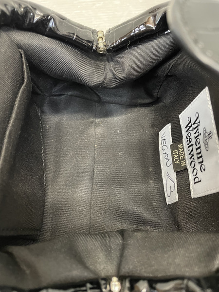 Vivienne Westwood クロコダイル型押しヴィーガンレザー バッグ ブラック