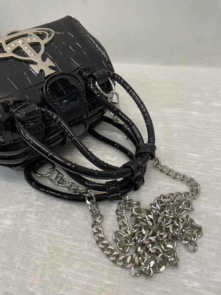 Vivienne Westwood クロコダイル型押しヴィーガンレザー バッグ ブラック