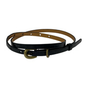 AURALEE ソノ他 LEATHER NARROW BELT ブラック