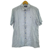 RAF SIMONS 半袖シャツ リネン SSシャツ ブルー