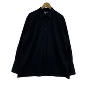 NICENESS KNOX Fine Wool Straight Tale Shirt ウールシャツ L ネイビー