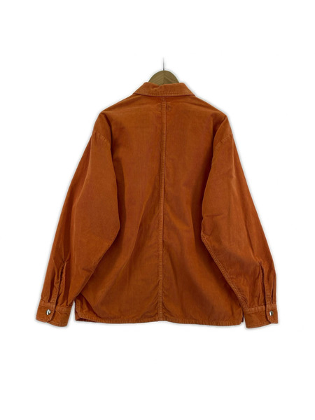 DIESEL 長袖シャツ S-LYNE コーデュロイ ストーンウォッシュ ジップアップ オレンジ
