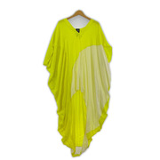 threeASFOUR スキッパーチュニックワンピース OS ネオン