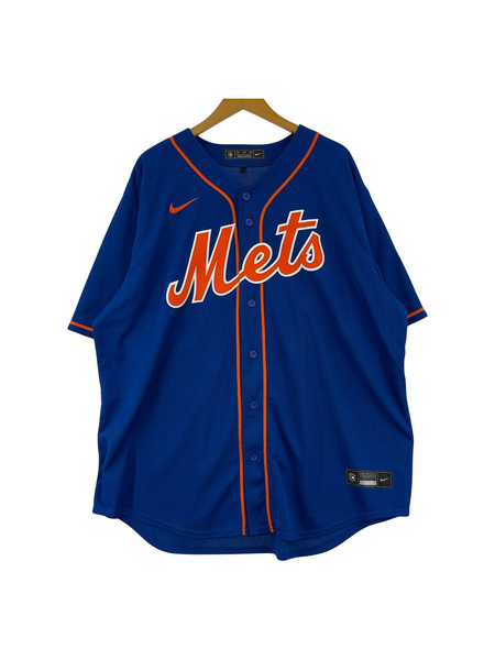 NIKE 半袖シャツ MLB Mets ベースボールシャツ ブルー XXL