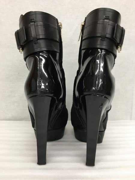 Dior　靴 ハラコ×パテント/サイドジップヒールブーツ/36D