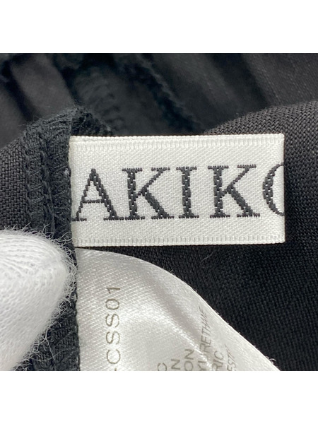 ヒザ丈スカート AKIKOAOKI ニットドッキングスカート F ブラック