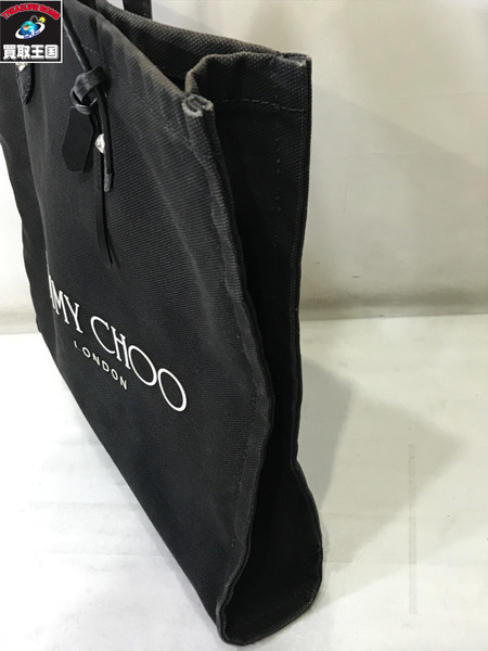 JIMMY CHOO ロゴキャンバス  トートバッグ　BLK