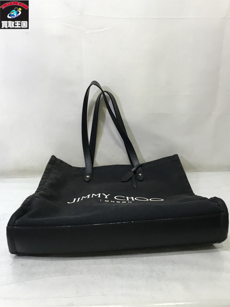 JIMMY CHOO ロゴキャンバス  トートバッグ　BLK