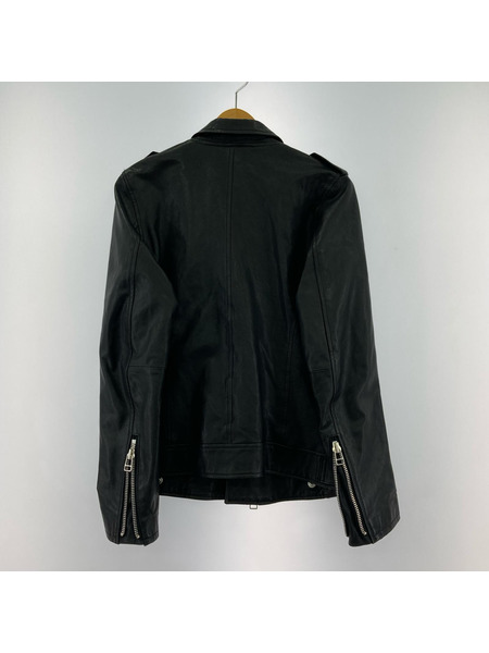 VANQUISH ゴートスキンダブルライダースジャケット VJJ3045 黒 (M)