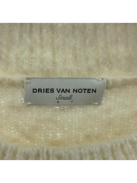 DRIES VAN NOTEN ニット・セーター カシミヤ混クルーネックニット S ホワイト