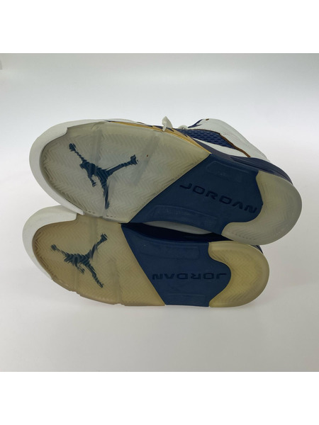 NIKE スニーカー AIR JORDAN 5 LOW NAVY/GOLD 25.0cm