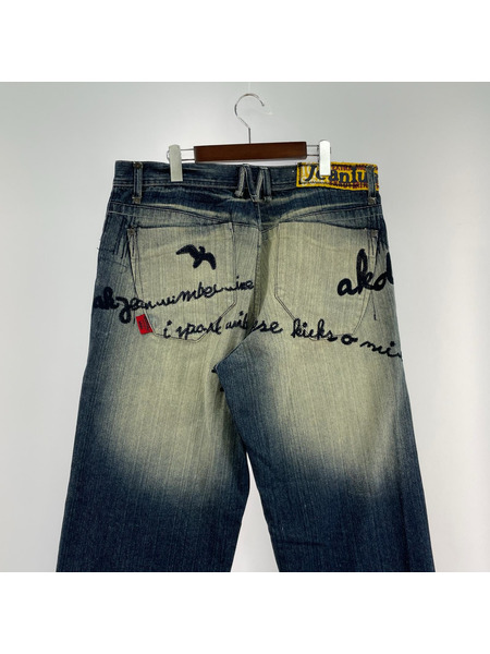 デニム・ジーンズ akademiks 刺繍 アルファベット デニム
