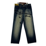 デニム・ジーンズ akademiks 刺繍 アルファベット デニム