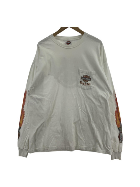 Harley-Davidson  00s  flame Fire pattern L/s tee XL