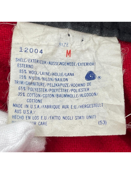 WOOLRICH 70-80s レザーパッチウールシャツ
