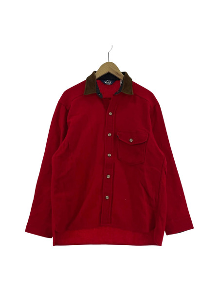 WOOLRICH 70-80s レザーパッチウールシャツ