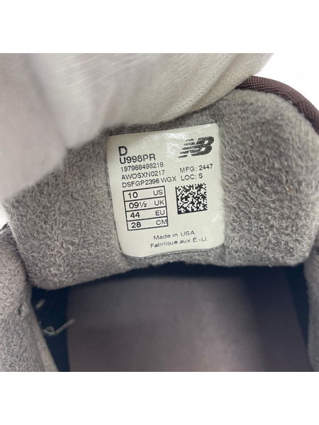 NEW BALANCE スニーカー ×STONE ISLAND U998PR UK9 1/2