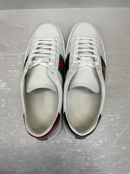 GUCCI ACE BEE エース レザーローカットスニーカー 8 ホワイト 386750