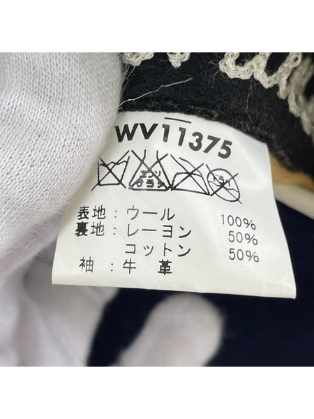 ブルゾン・ジャンパー WHITESVILLE アワードジャケット 袖レザー 紺 (40)