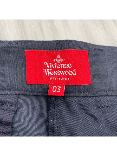 Vivienne Westwood red label パンツ 変形コットンパンツ 3 ネイビー