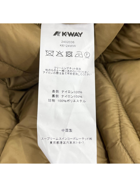 K-WAY ジレ・ベスト キルティングベスト ブラウン (M)
