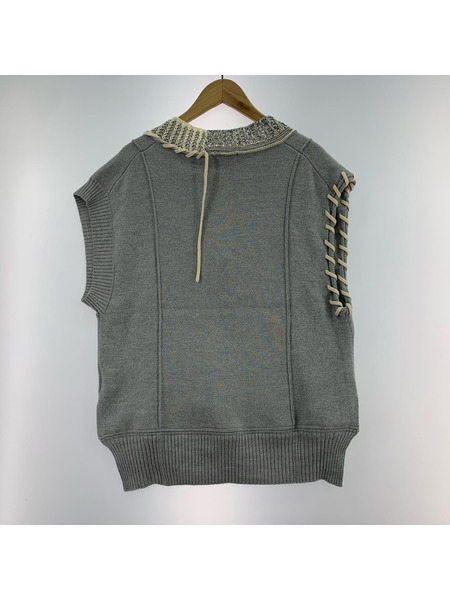 LE CIEL BLEU ニット・セーター Crafted Knit Vest/GRY