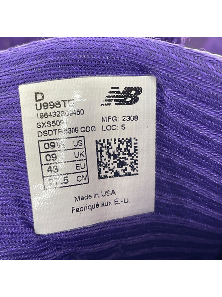 NEW BALANCE スニーカー U998TE/紫/27.5cm