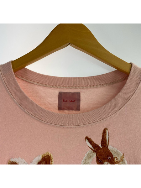長袖Tシャツ・カットソー Karl Helmut cosy lapin ウサギ ピンク(M)