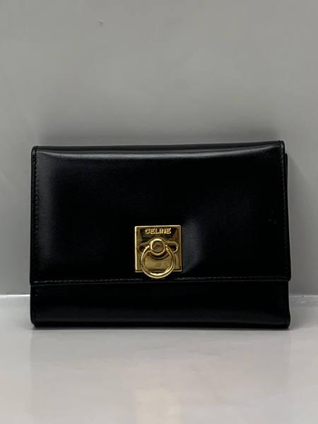 CELINE オールドセリーヌ　ガンチーニ 3つ折り財布 BLK 本体のみ セリーヌ OLD CELINE 財布 コンパクトウォレット がま口
