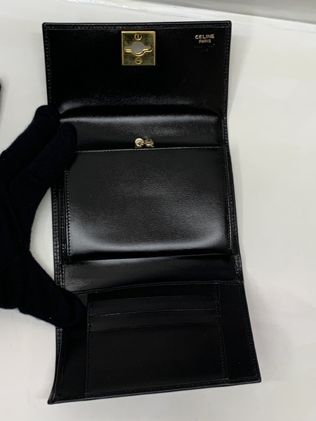 CELINE オールドセリーヌ　ガンチーニ 3つ折り財布 BLK 本体のみ セリーヌ OLD CELINE 財布 コンパクトウォレット がま口