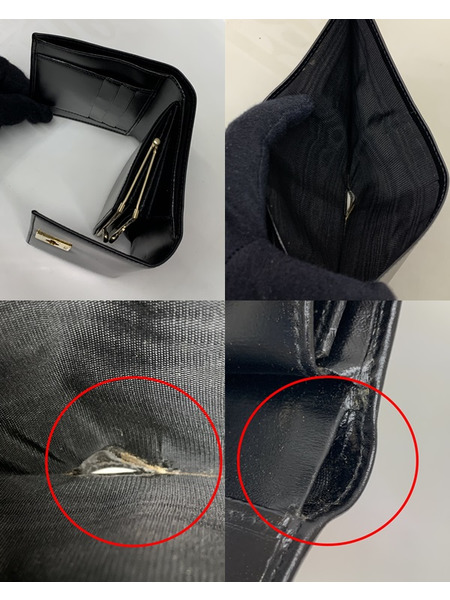 CELINE オールドセリーヌ　ガンチーニ 3つ折り財布 BLK 本体のみ セリーヌ OLD CELINE 財布 コンパクトウォレット がま口