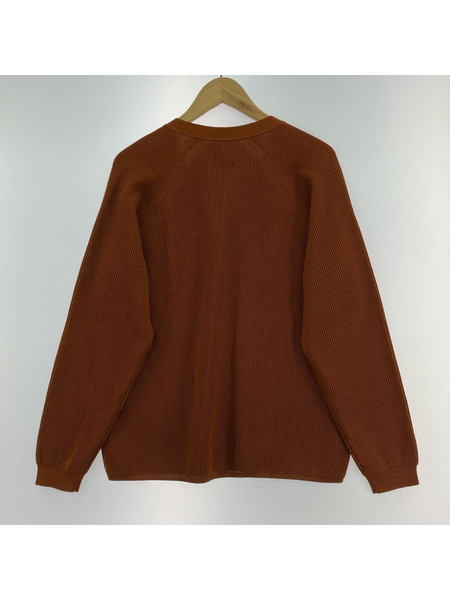 BATONER カーディガン EXTRA HARD TWIST WOOL BWN (1)