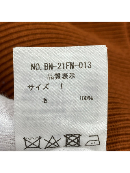 BATONER カーディガン EXTRA HARD TWIST WOOL BWN (1)