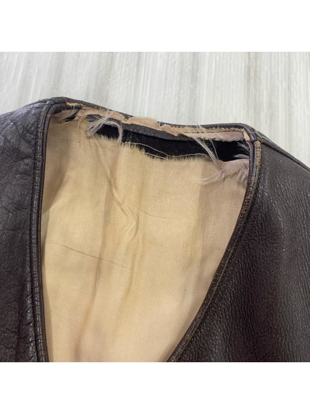 OLD・VINTAGE ジレ・ベスト 50s ディアスキンベスト BRW USA製 CONMARジップ