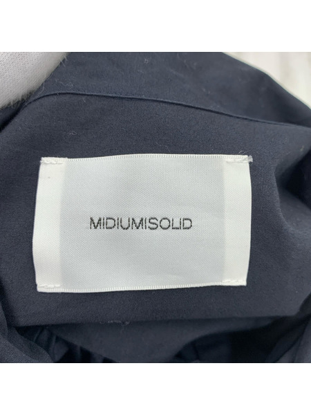 長袖シャツ MIDIUMISOLID/リボン/BLK