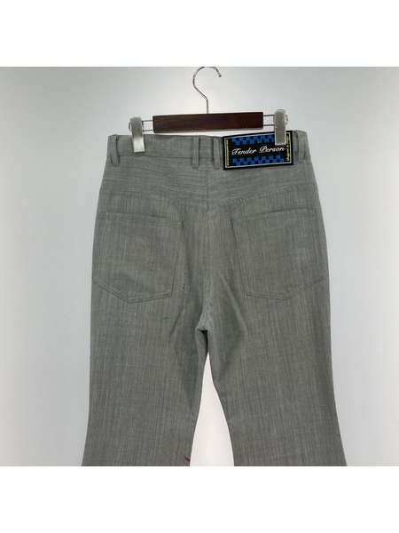 TENDER PERSON SPIDER KNEES FLARE PANTS 2 グレー LL-PT-4224[値下]