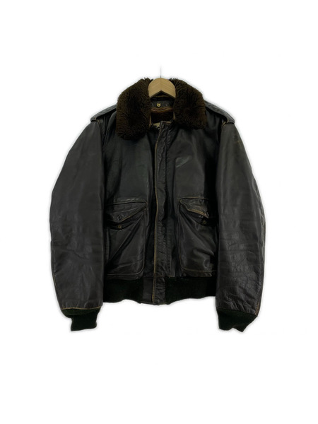 schott フライトジャケット G-1 タイプ ボアライナー付キ レザージャケット(42)