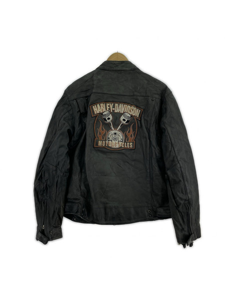 Harley-Davidson ライダース シングル バック ワッペン ブラック